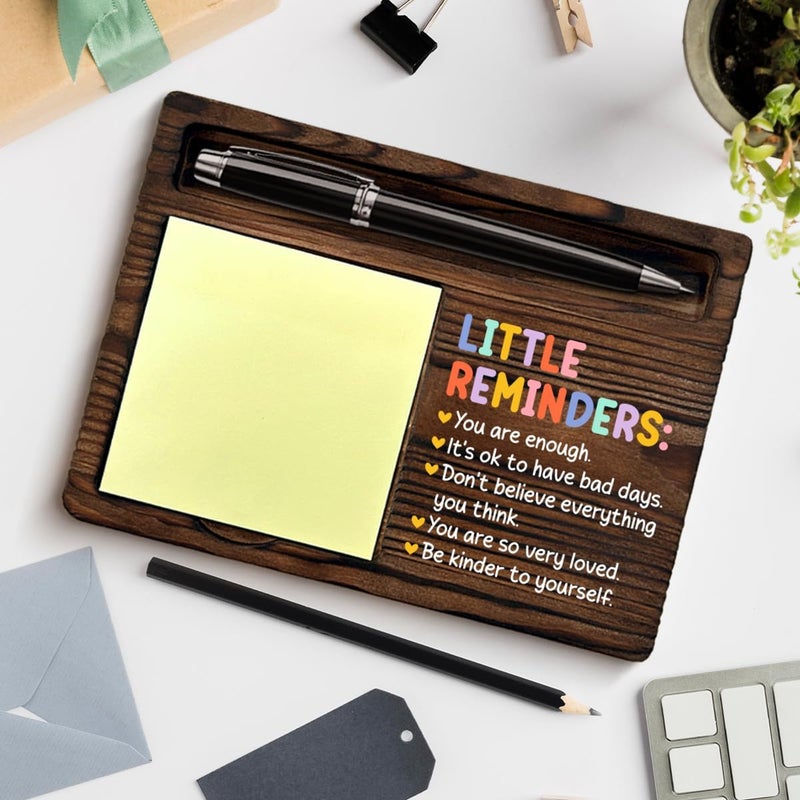 QODMGD Encouragement Sticky Note Holder Mental Health Gifts for Women, Positive Affirmations Little Reminders Post It Note Dispenser for Office Cubicle Desk Decor - Image 4